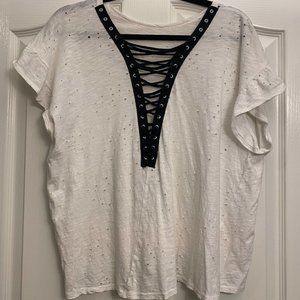 White Distressed T-Shirt